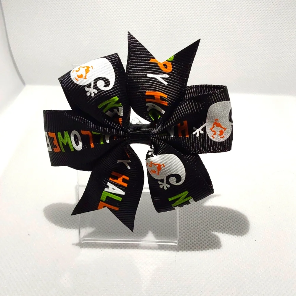 Halloween bow hair clip